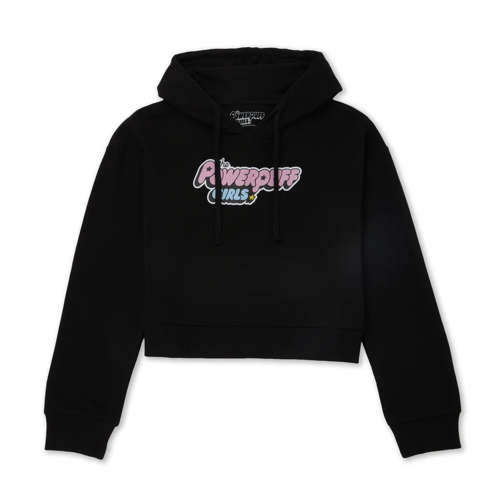 Powerpuff Girls Logo Women's Cropped Hoodie - Black - XS - Black Image 1