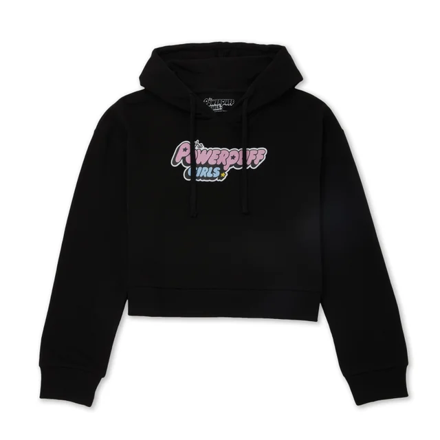 Powerpuff Girls Logo Women's Cropped Hoodie - Black