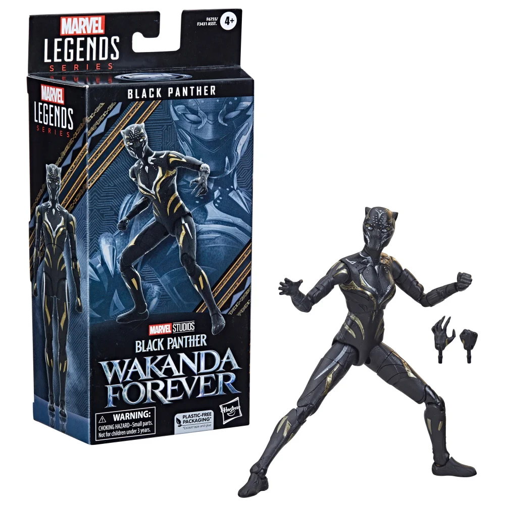 Marvel Legends Series Black Panther Wakanda Forever Black Panther 6-inch Action Figure Toy, 2 Accessories Image 1