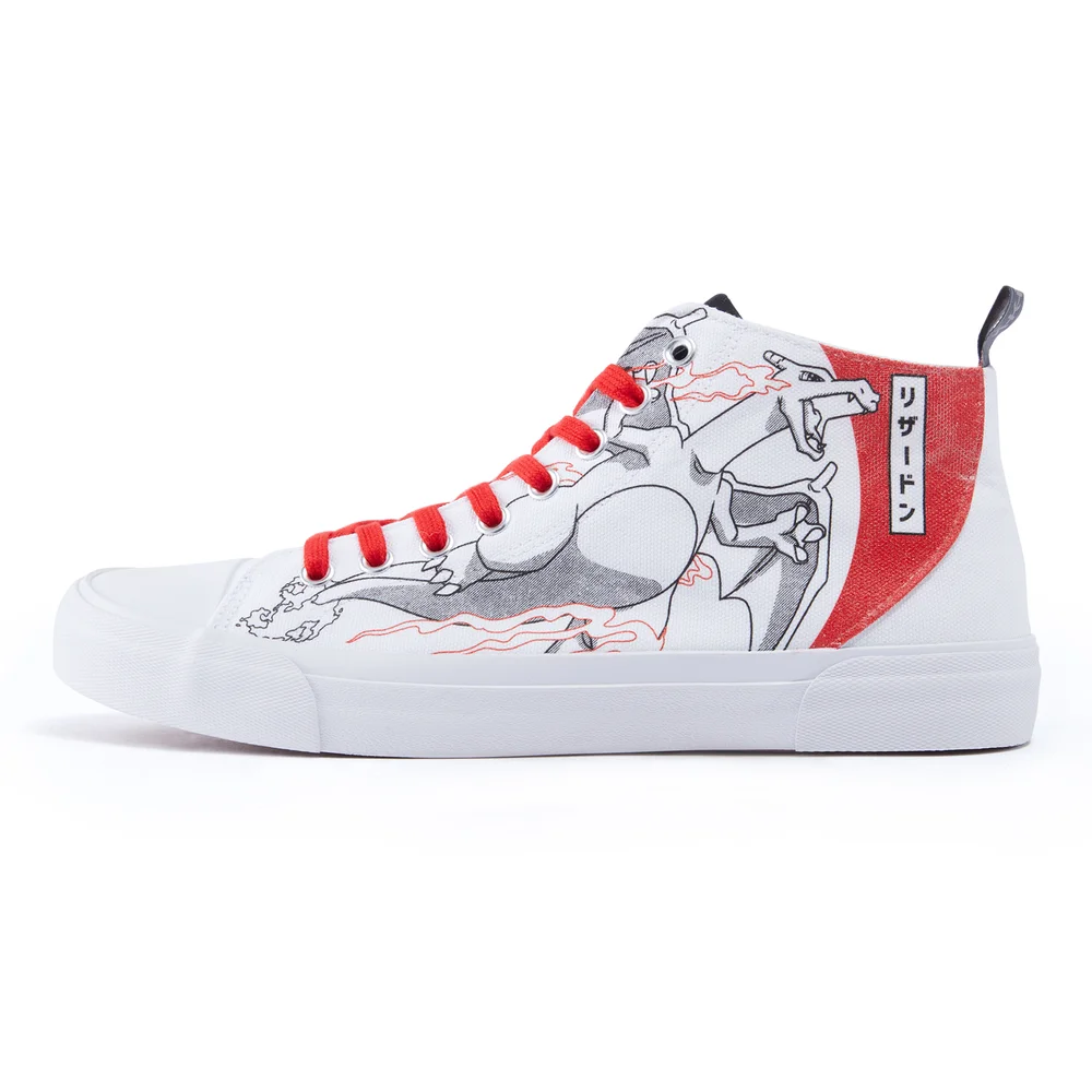 Pokémon Charizard Flame High Top - White - UK 3 / EU 35.5 / US Men's 3.5 / Women's 5 Image 1