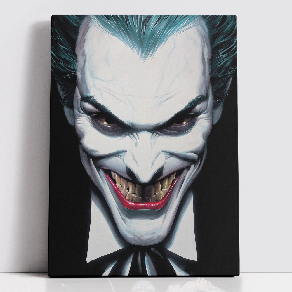 Decorsome x Batman Alex Ross - The Joker Face Rectangular Canvas - 12x18 inch Image 1