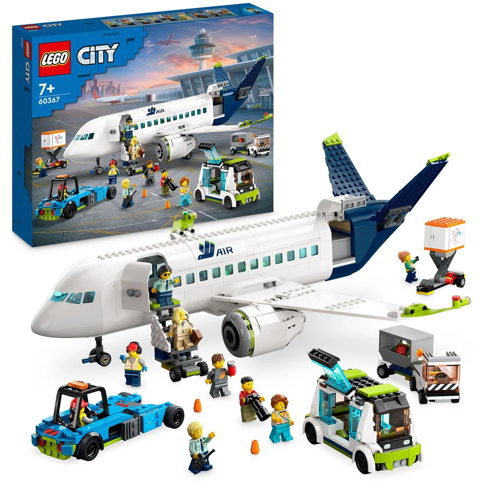 LEGO City Passenger Aeroplane Toy & 4 Airport Vehicles 60367 Image 1