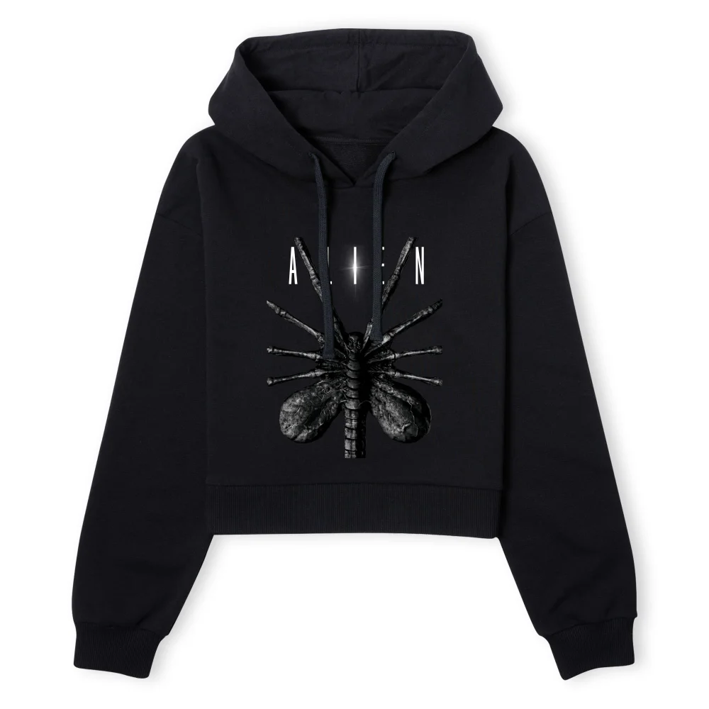 Alien Facehugger Women's Cropped Hoodie - Black - XS - Black Image 1