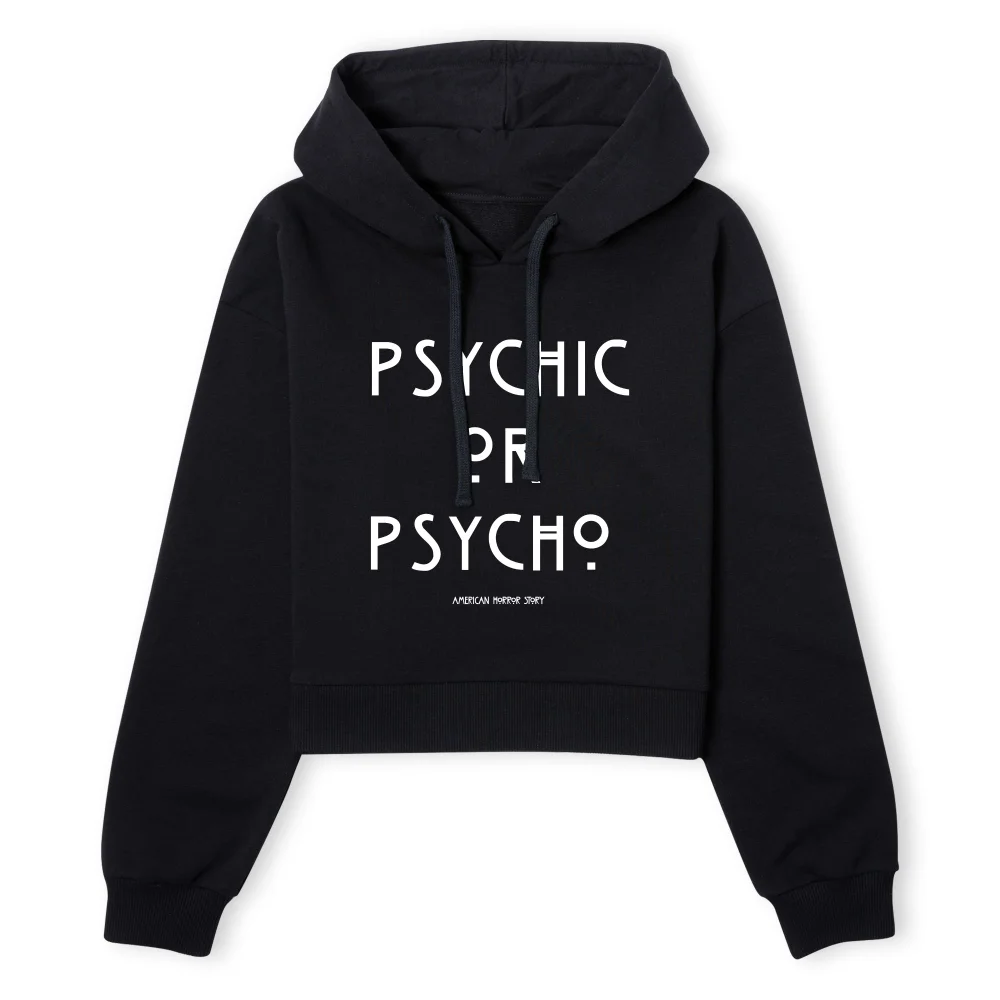 American Horror Story Psychic Or Psycho Women's Cropped Hoodie - Black - XS - Black Image 1