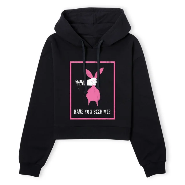 Bob's Burgers Have You Seen Me? Women's Cropped Hoodie - Black
