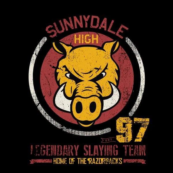 Buffy The Vampire Slayer Sunnydale High Varsity Women's Cropped Hoodie - Black