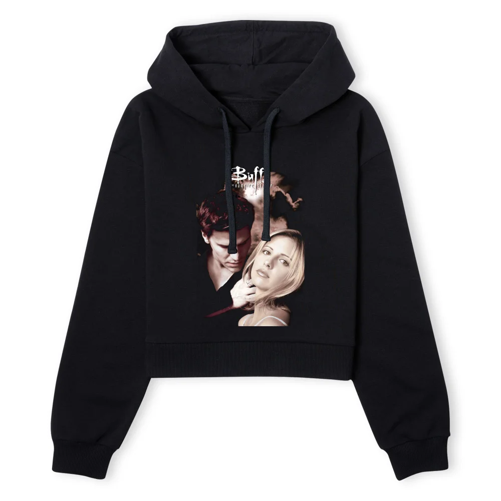 Buffy The Vampire Slayer Angel Poster Women's Cropped Hoodie - Black - XS - Black Image 1