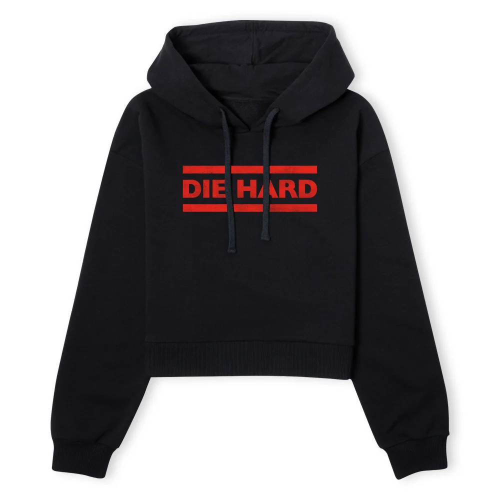 Die Hard Red Logo Women's Cropped Hoodie - Black - XS - Black Image 1