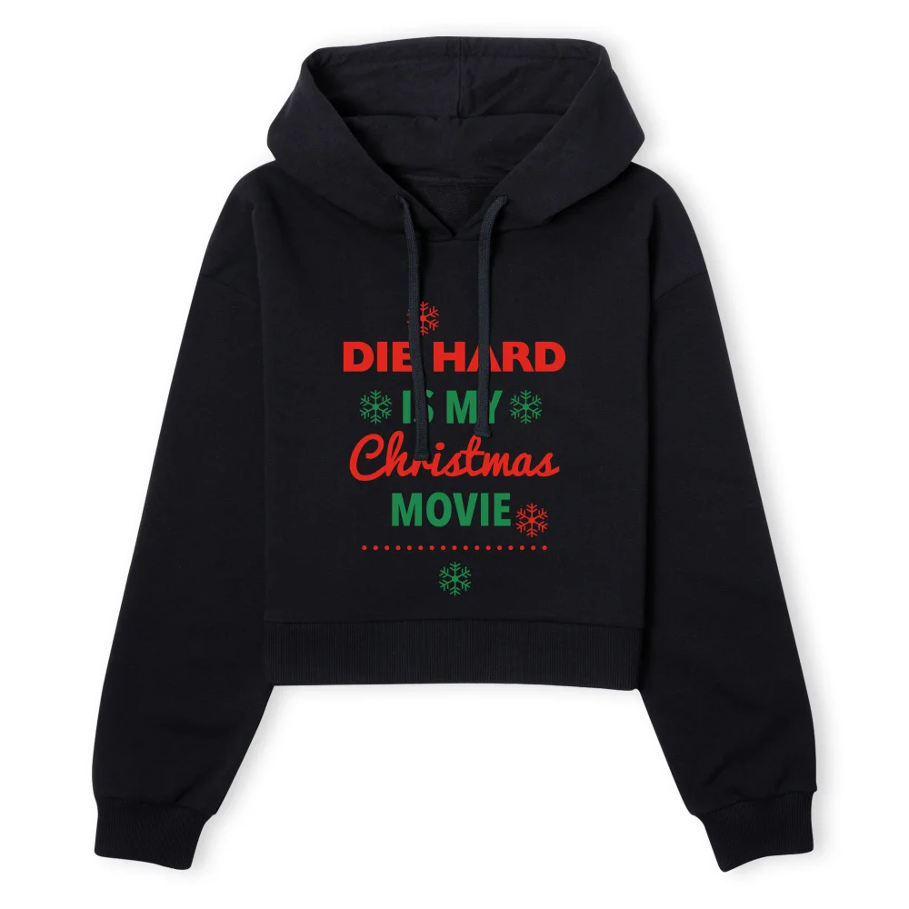 Die Hard Christmas Movie Women's Cropped Hoodie - Black - XS - Black Image 1