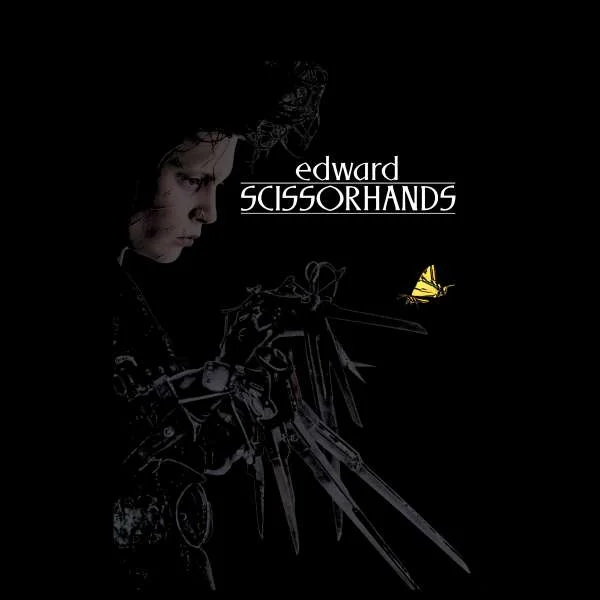 Edward Scissorhands Poster Women's Cropped Hoodie - Black