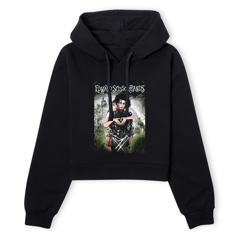 Edward Scissorhands Movie Poster Women's Cropped Hoodie - Black - XS - Black Image 1