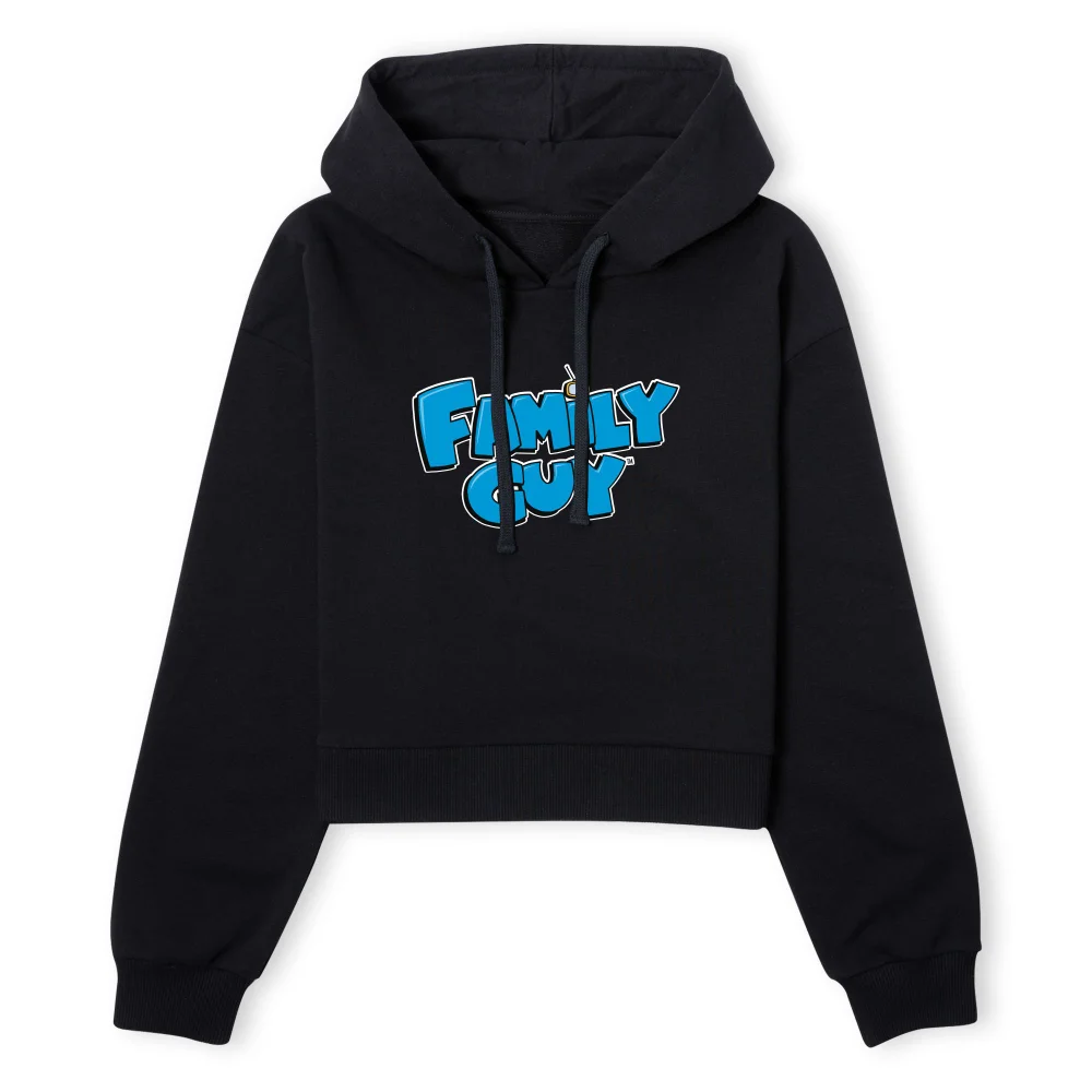 Family Guy Logo Women's Cropped Hoodie - Black - XS - Black Image 1