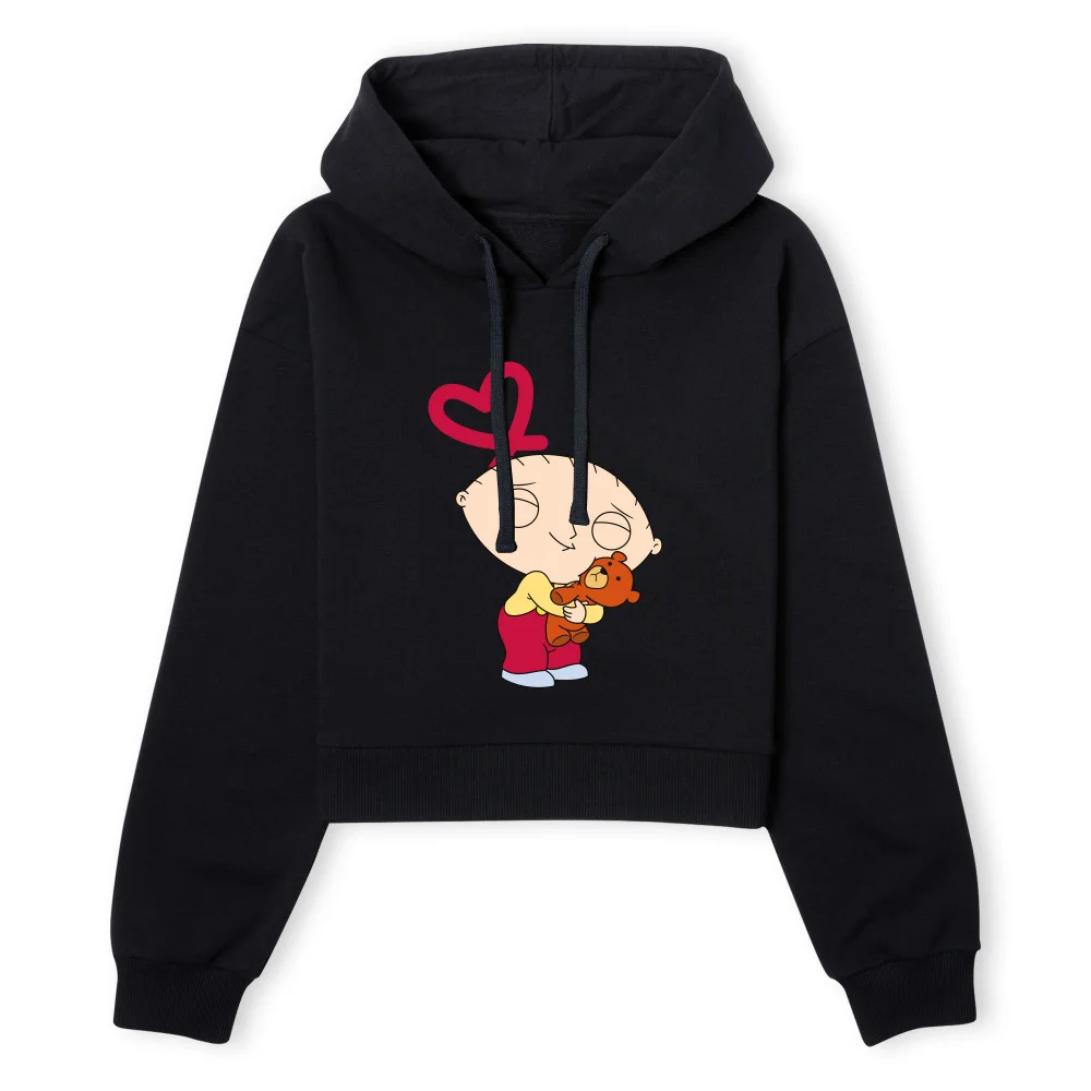 Family Guy Stewie Loves Bear Women's Cropped Hoodie - Black - XS - Black Image 1