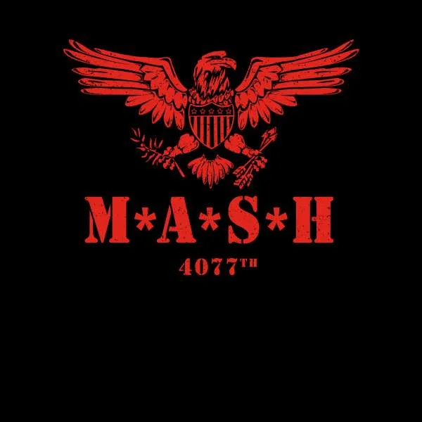 M*A*S*H Broken Eagle Logo Women's Cropped Hoodie - Black