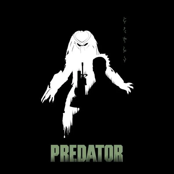 Predator Silhouette Poster Women's Cropped Hoodie - Black