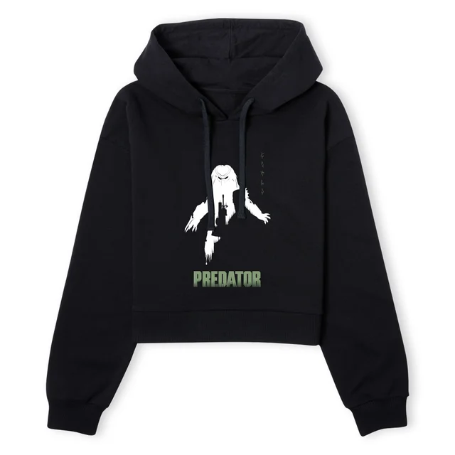 Predator Silhouette Poster Women's Cropped Hoodie - Black