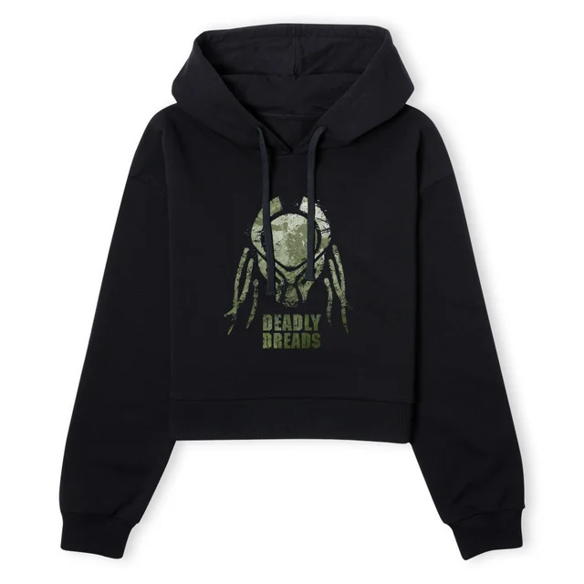 Predator Deadly Dreads Women's Cropped Hoodie - Black