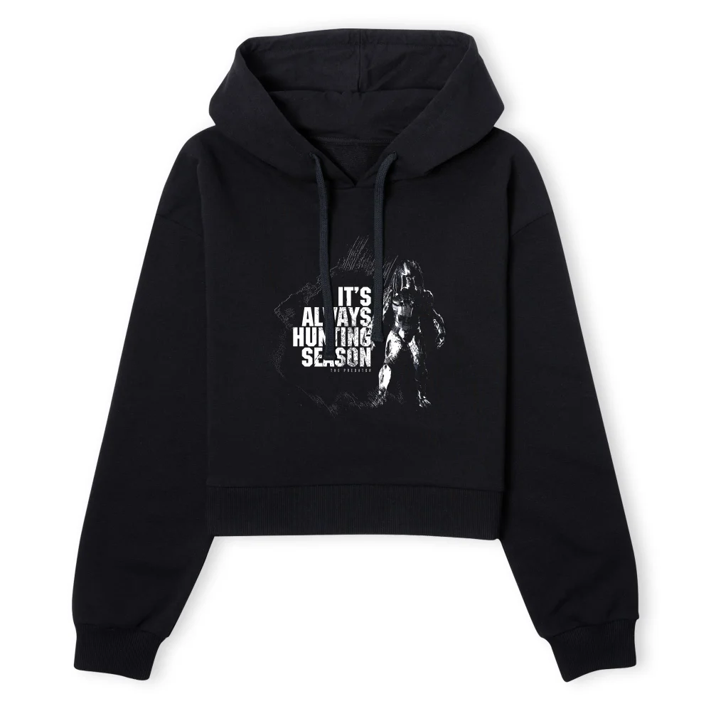 Predator Always Hunting Season Women's Cropped Hoodie - Black - XS - Black Image 1