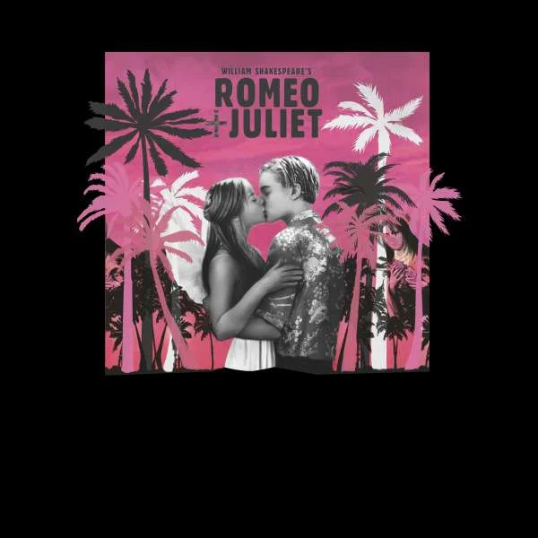 Romeo and Juliet Palmtree Women's Cropped Hoodie - Black