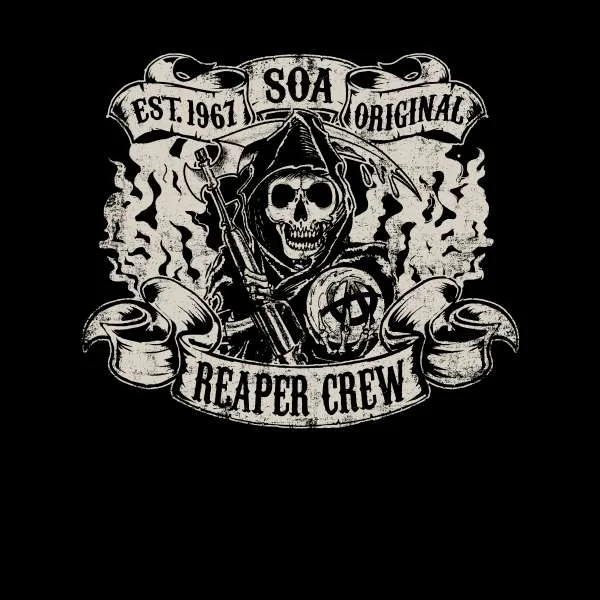 Sons of Anarchy Reaper Crew Women's Cropped Hoodie - Black