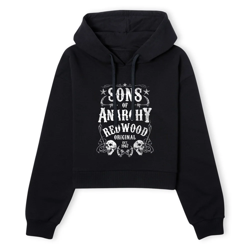 Sons of Anarchy Redwood Original Women's Cropped Hoodie - Black - XS - Black Image 1