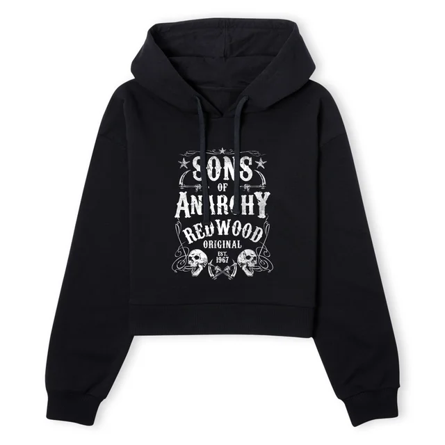 Sons of Anarchy Redwood Original Women's Cropped Hoodie - Black