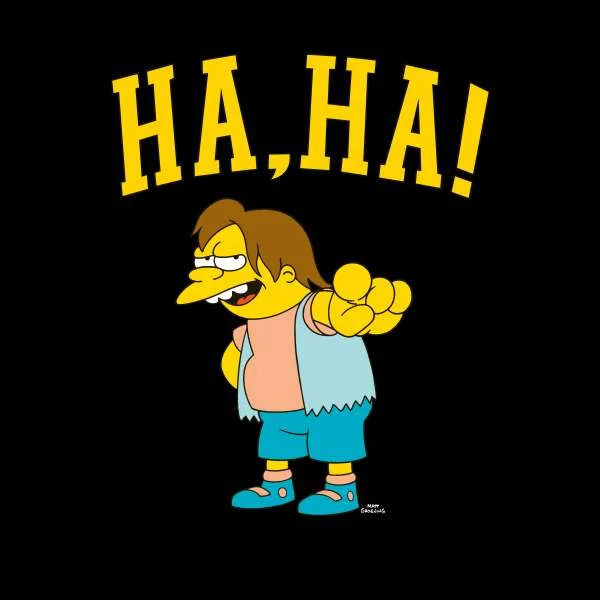 The Simpsons Nelson Ha Ha Women's Cropped Hoodie - Black