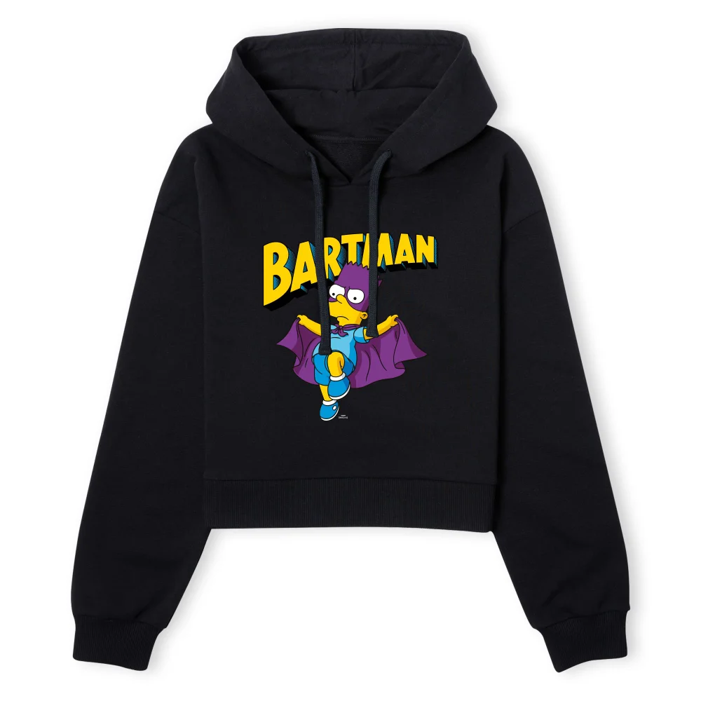 The Simpsons Bartman Women's Cropped Hoodie - Black - XS - Black Image 1