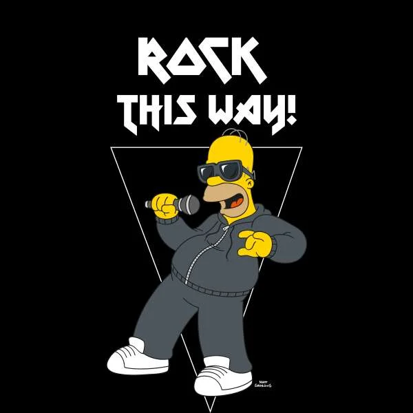 The Simpsons Rock This Way Women's Cropped Hoodie - Black