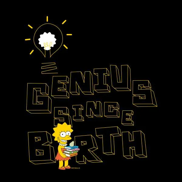 The Simpsons Genius Since Birth Women's Cropped Hoodie - Black