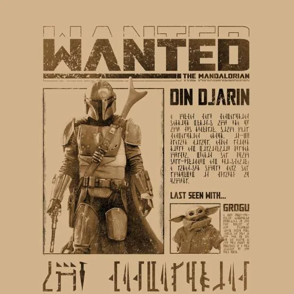 Star Wars The Mandalorian Wanted Men's T-Shirt - Tan