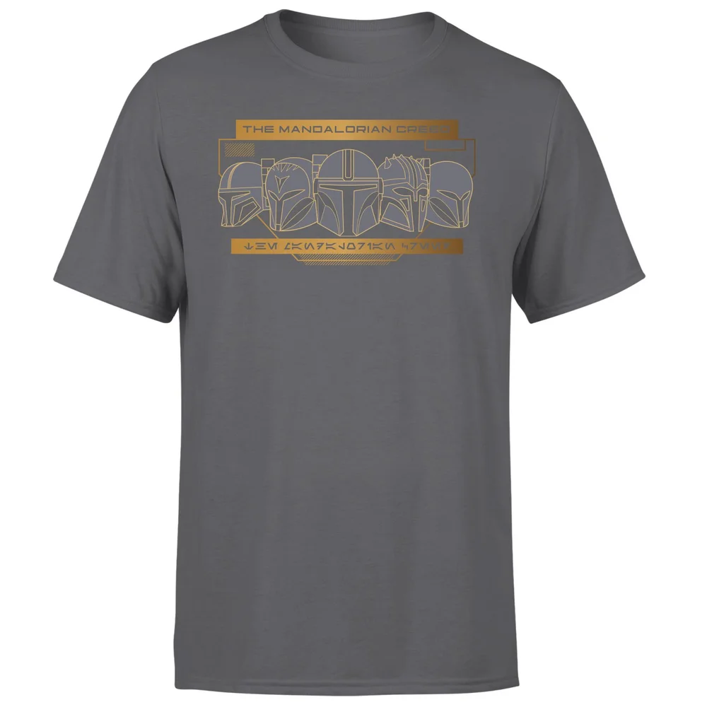 Star Wars The Mandalorian Creed Men's T-Shirt - Charcoal - S Image 1