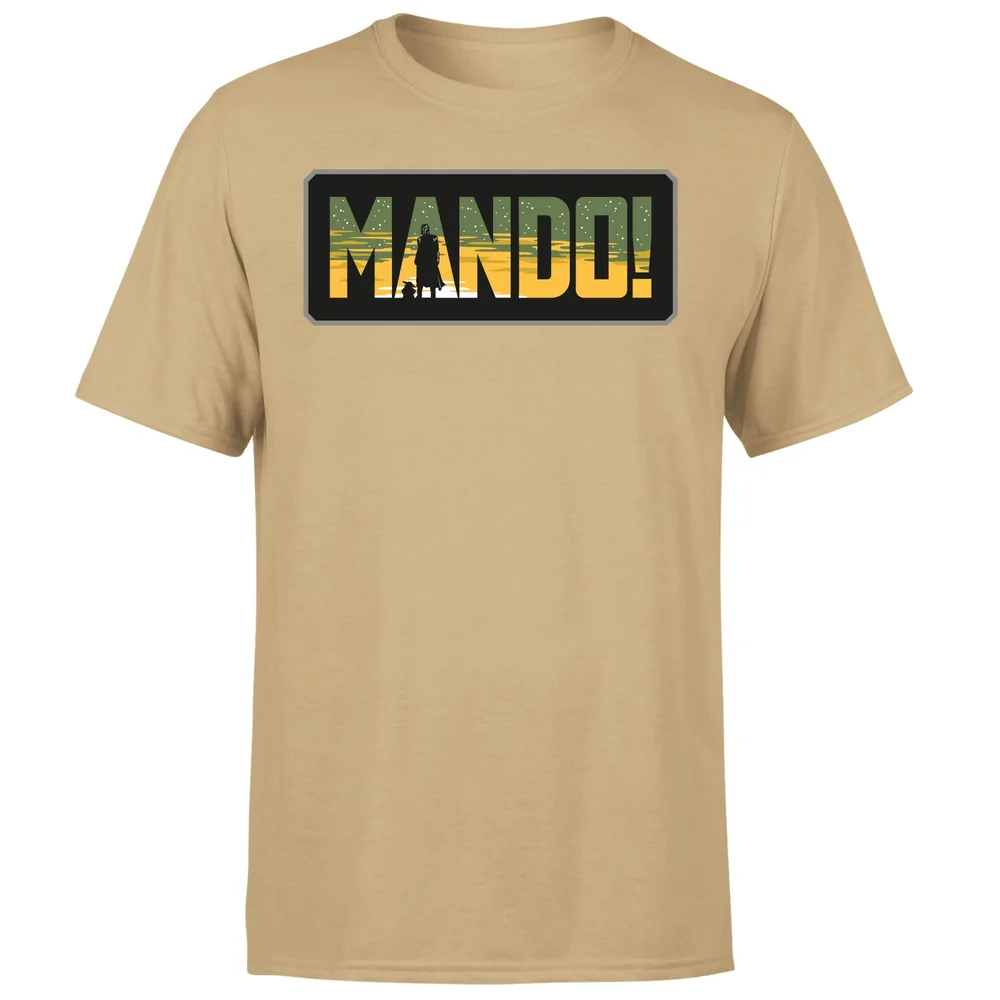 Star Wars The Mandalorian Mando! Men's T-Shirt - Tan - S Image 1