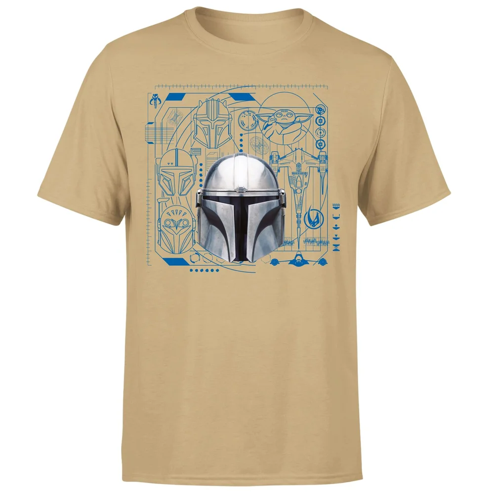 Star Wars The Mandalorian Schematics Men's T-Shirt - Tan - S Image 1