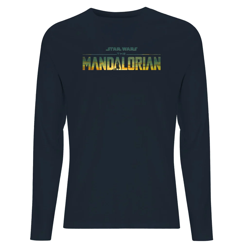 Star Wars The Mandalorian Sunset Logo Men's Long Sleeve T-Shirt - Navy - S Image 1