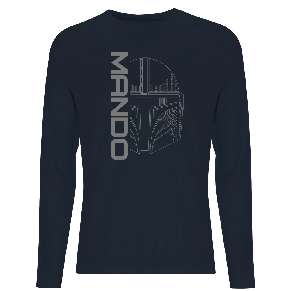 Star Wars The Mandalorian Mando Men's Long Sleeve T-Shirt - Navy - S Image 1