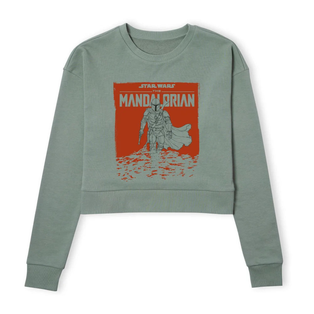 Star Wars The Mandalorian Storm Women's Cropped Sweatshirt - Khaki - XS Image 1