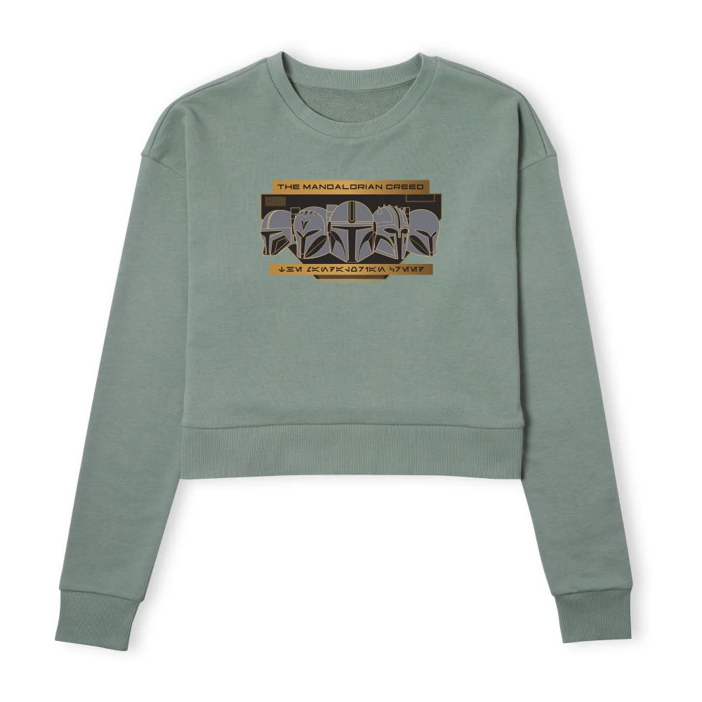Star Wars The Mandalorian Creed Women's Cropped Sweatshirt - Khaki - XS Image 1