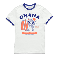 Lilo & Stitch Ohana Ringer T-Shirt - White Navy - undefined undefined