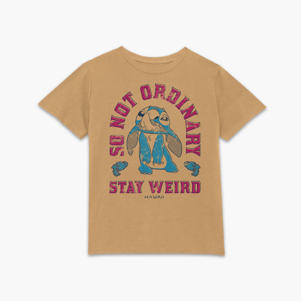 Lilo & Stitch Stay Weird Kids' T-Shirt - Tan - 3-4 Years Image 1