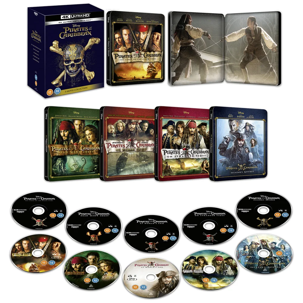 Disney’s Pirates of The Caribbean 1-5 4K Ultra HD Limited Edition Steelbook Collection Image 1