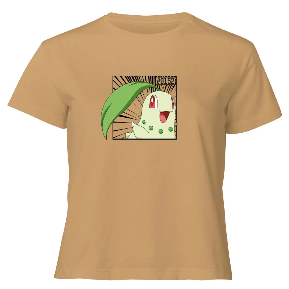 Pokemon Chikorita Women's Cropped T-Shirt - Tan - XL Image 1