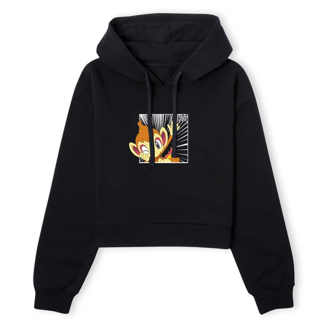 Pokemon Chimchar Women's Cropped Hoodie - Black