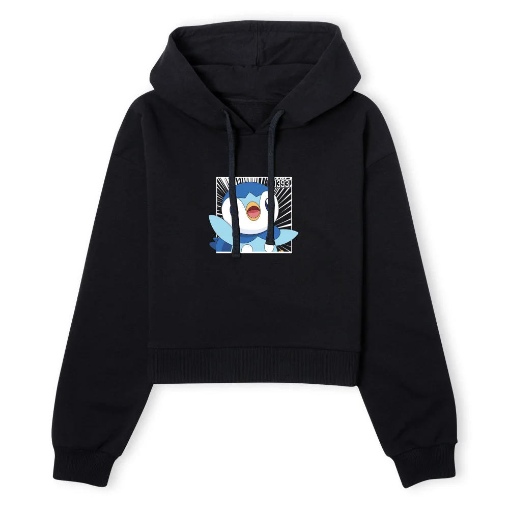 Pokemon Piplup Women's Cropped Hoodie - Black - XS Image 1