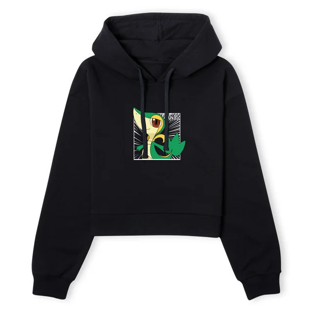 Pokemon Snivy Women's Cropped Hoodie - Black