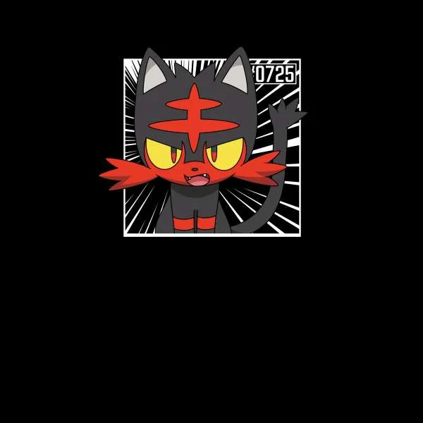 Pokemon Litten Women's Cropped Hoodie - Black