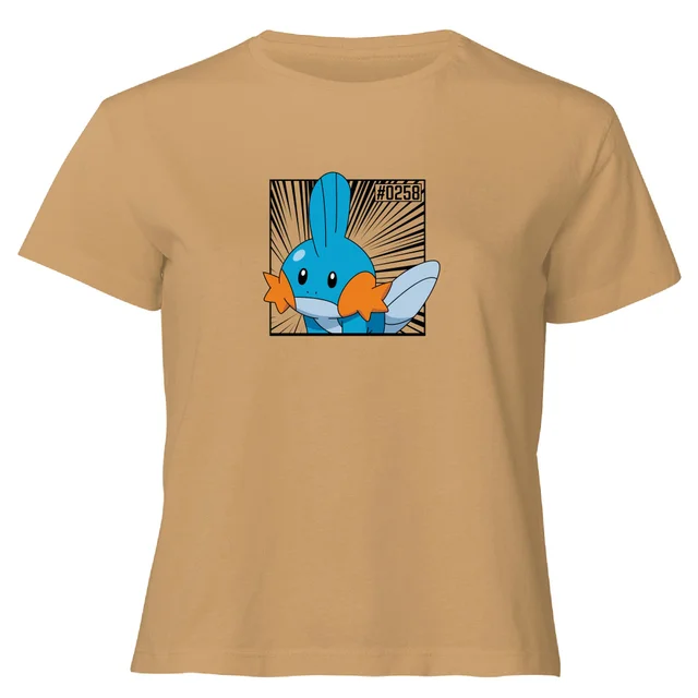 Pokemon Mudkip Women's Cropped T-Shirt - Tan