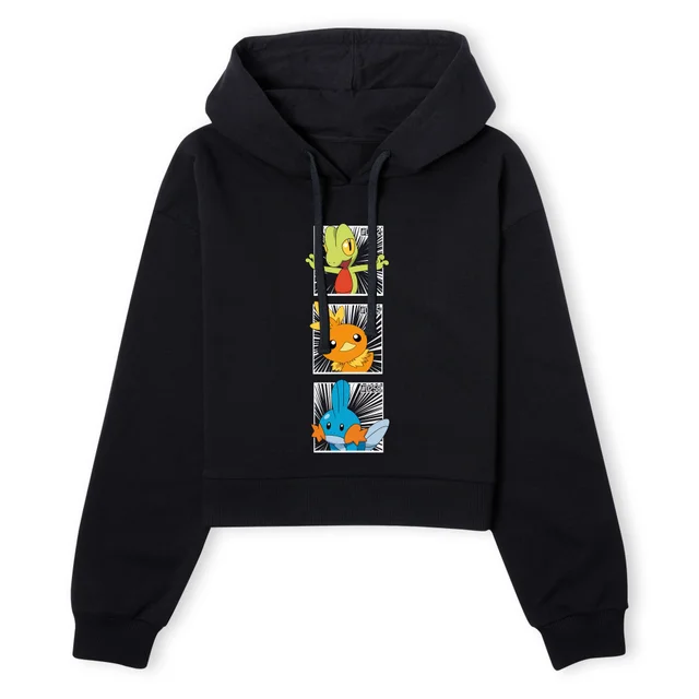 Pokemon Generation 3 Intro Women's Cropped Hoodie - Black
