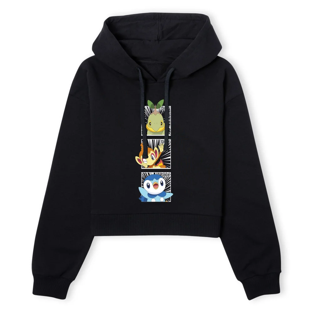 Pokemon Generation 4 Intro Women's Cropped Hoodie - Black - XS Image 1