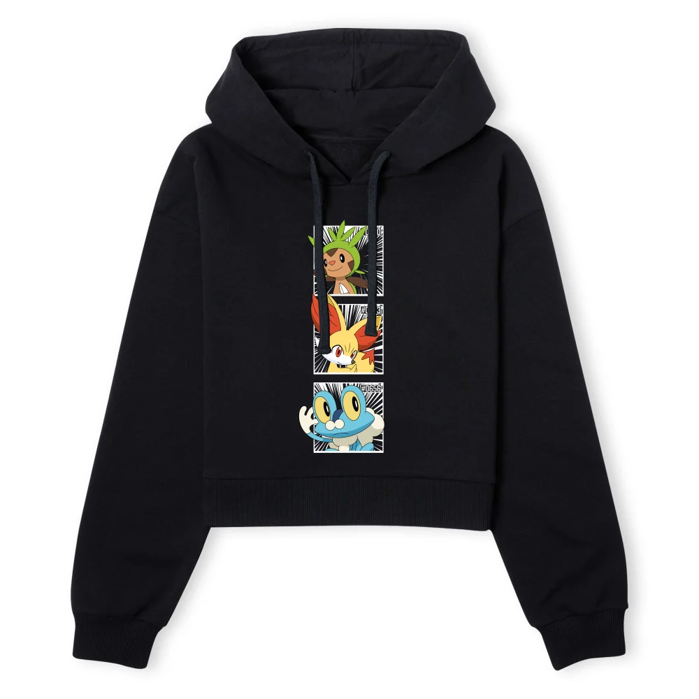 Pokemon Generation 6 Intro Women's Cropped Hoodie - Black - XS Image 1